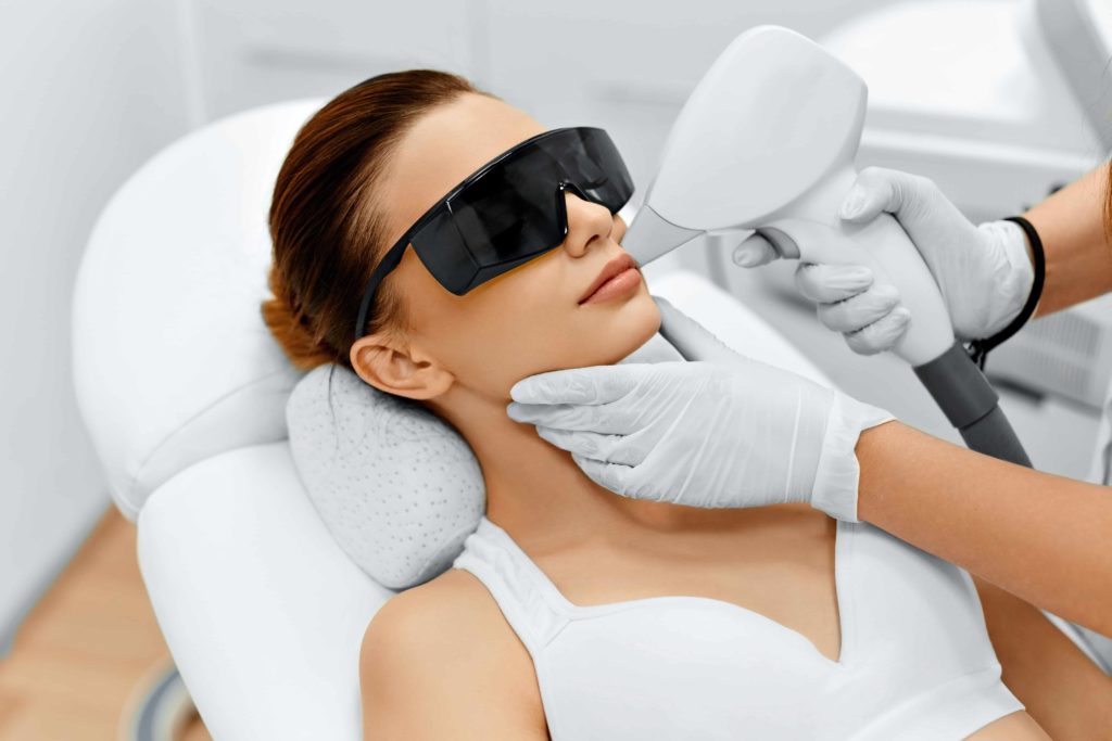 A Lady is taking Laser Hair Removal | The BB Organics in West Hartford, CT.