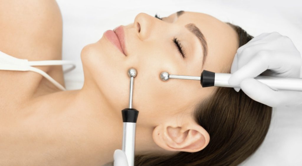 Woman getting Microcurrent Facial | The BB Organics in West Hartford, CT.